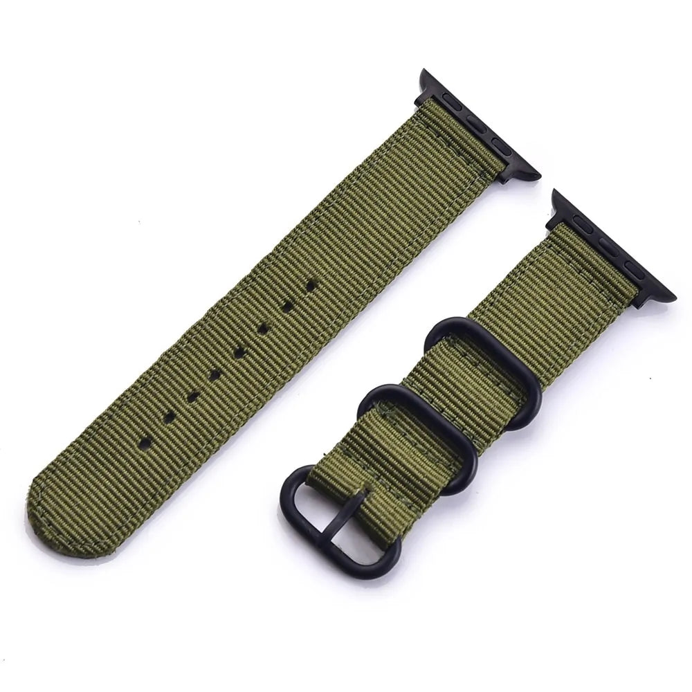 Nylon and Leather Watchband for Apple Watch