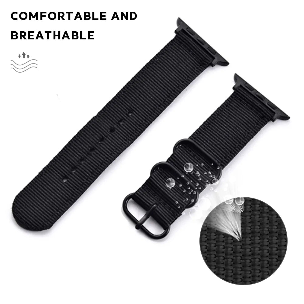 Nylon and Leather Watchband for Apple Watch