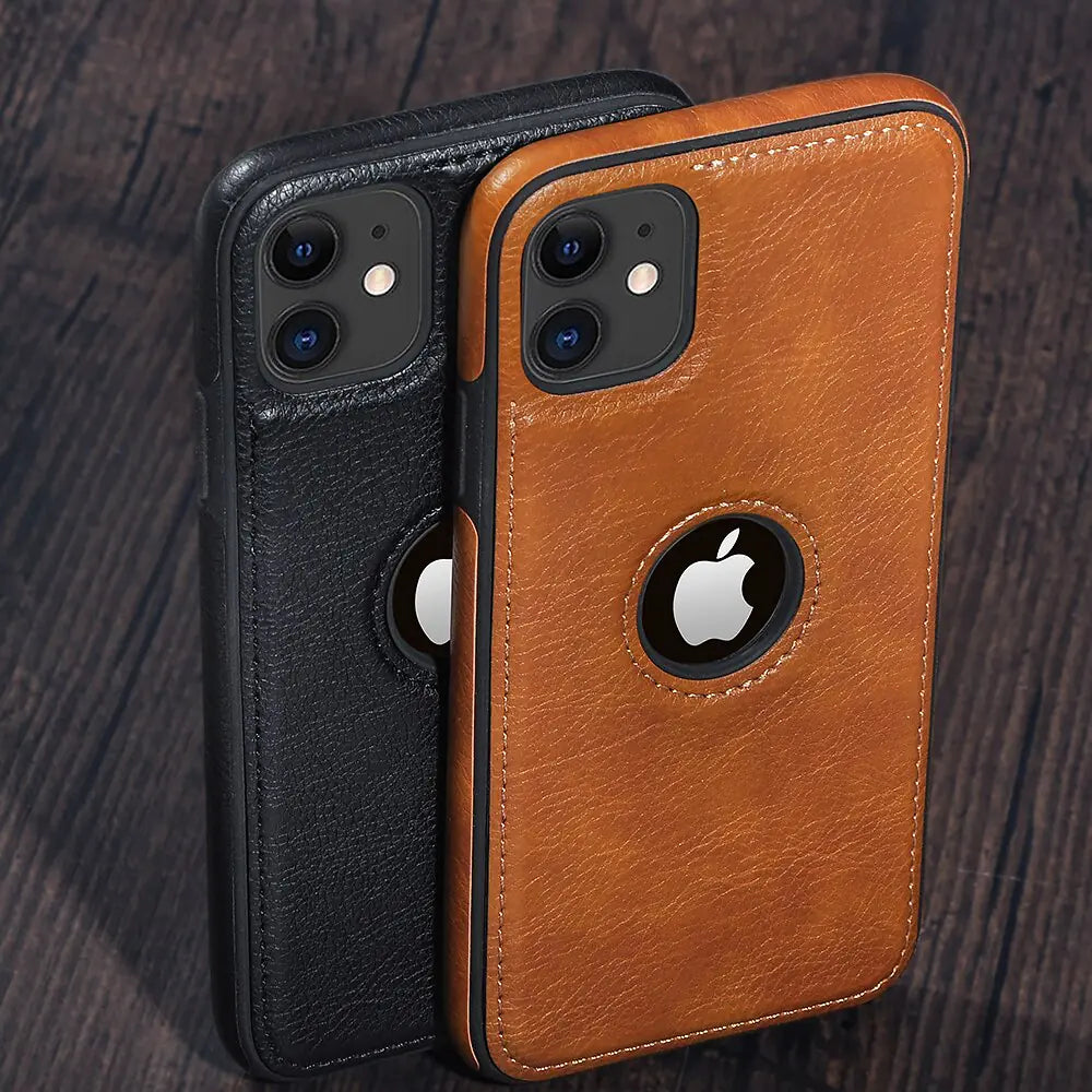 Solid Color PU Leather Phone Case