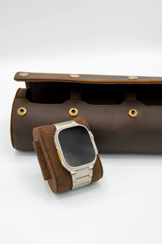 Vintage Leather Watch Roll