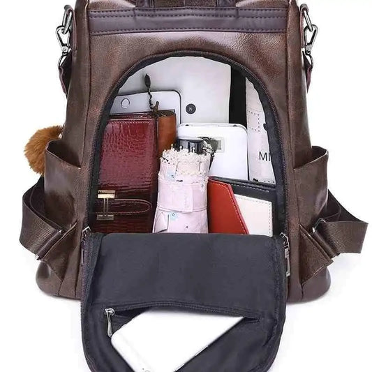 Womens Travel Leather Backpack