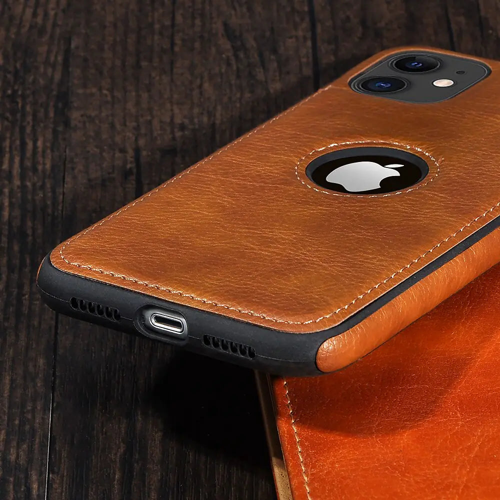 Solid Color PU Leather Phone Case