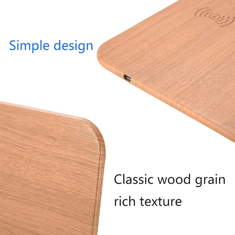 Leather Wood Wireless Charging Mouse Pad