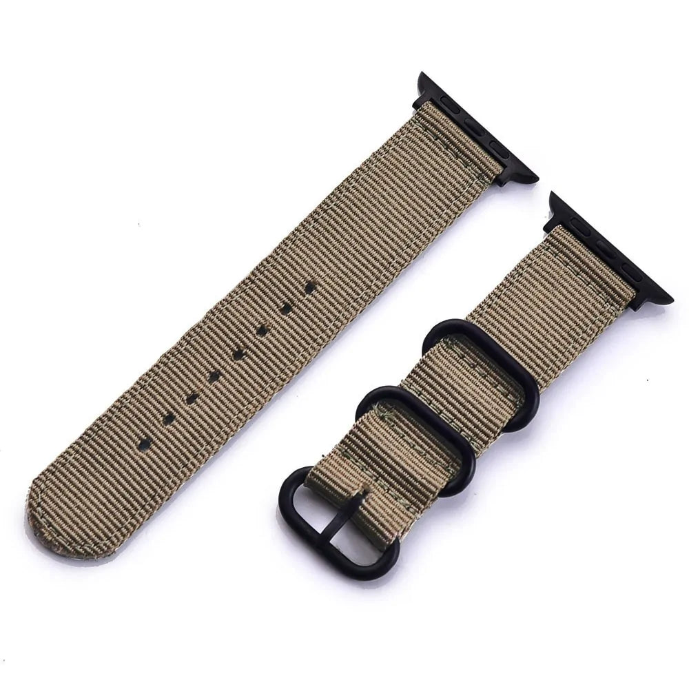 Nylon and Leather Watchband for Apple Watch