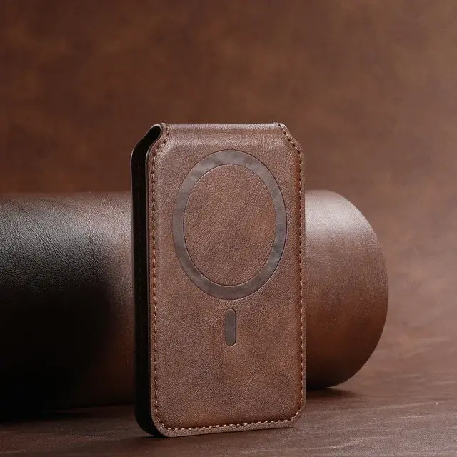 Luxury Leather Mobile Magnetic Card Holder