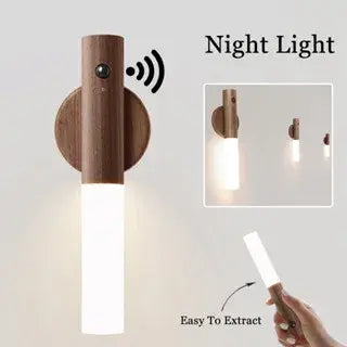 LED Wood Night Light Magnetic USB Lamp For Home