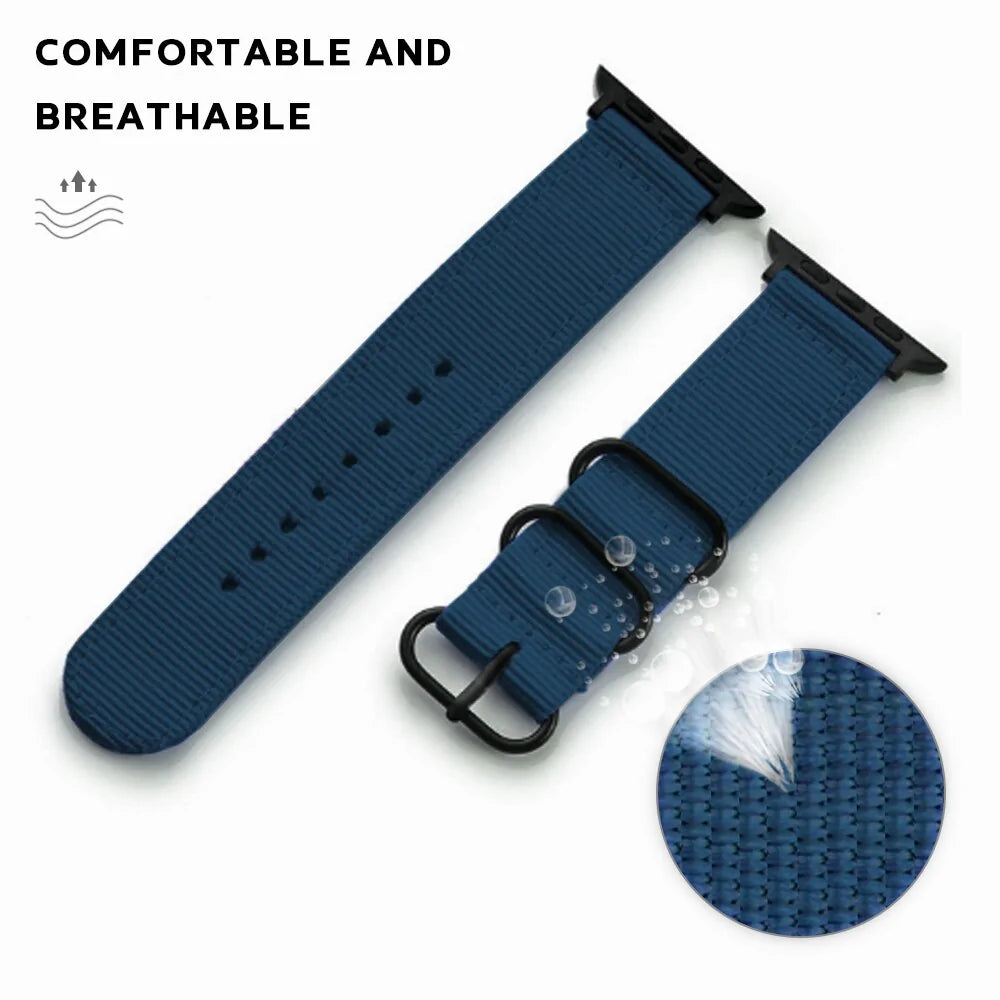 Nylon and Leather Watchband for Apple Watch